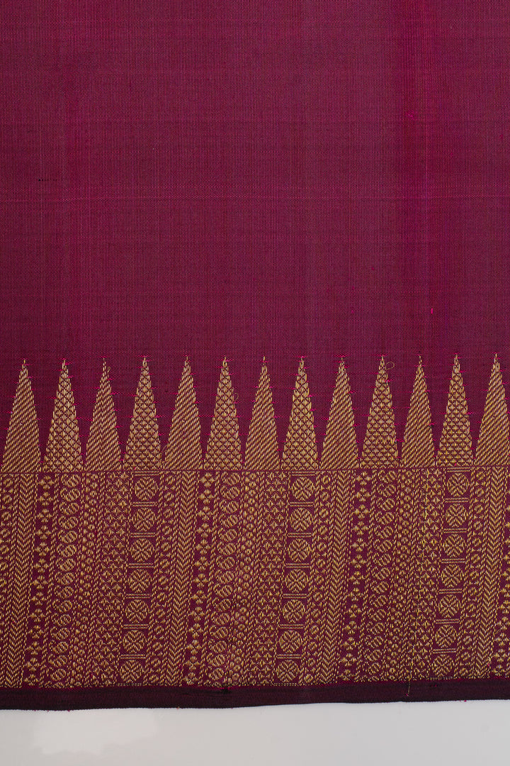 Bottle green temple border  pure kanchipuram silk saree