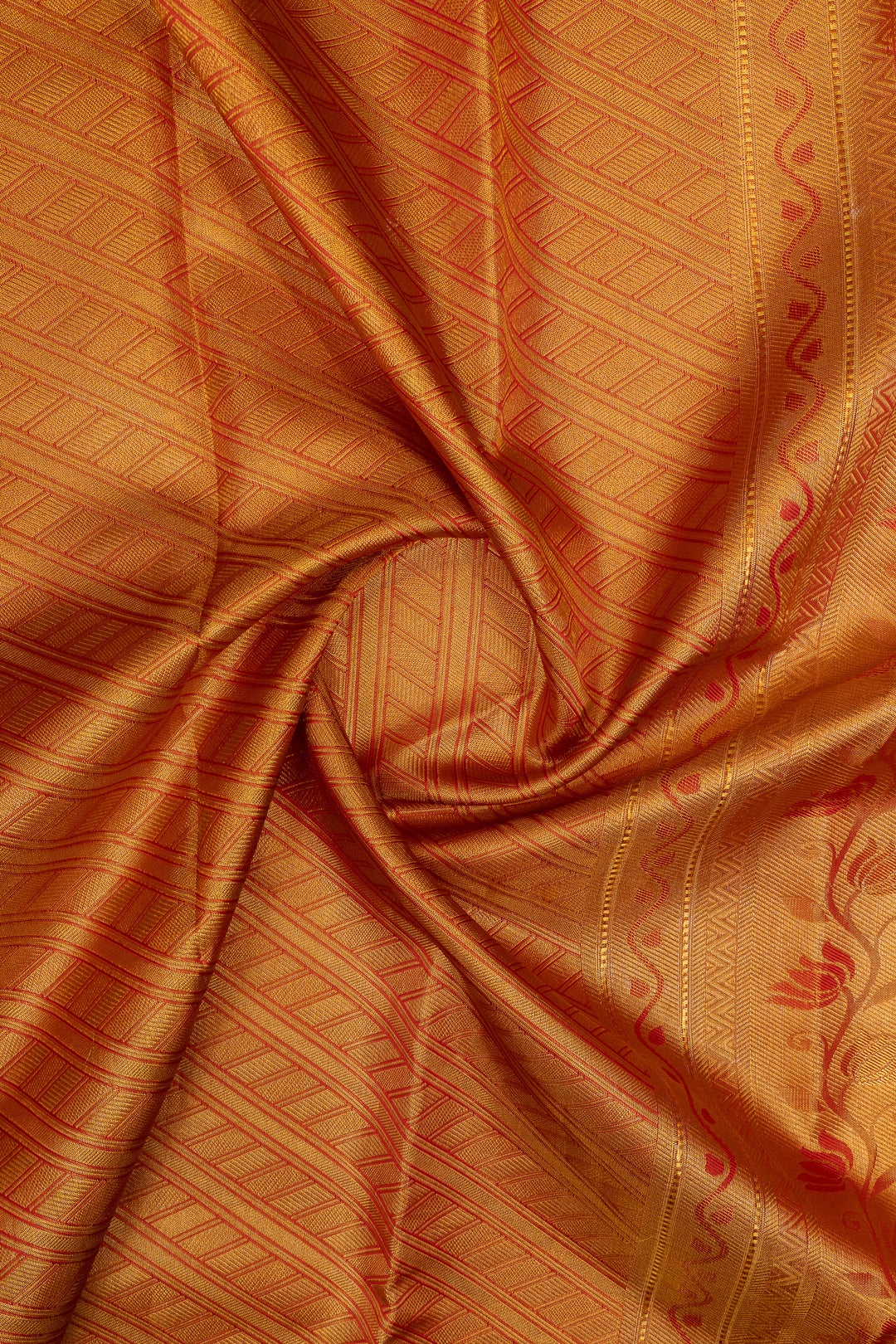 Baby pink and red Brocade pure kanchipuram silk saree