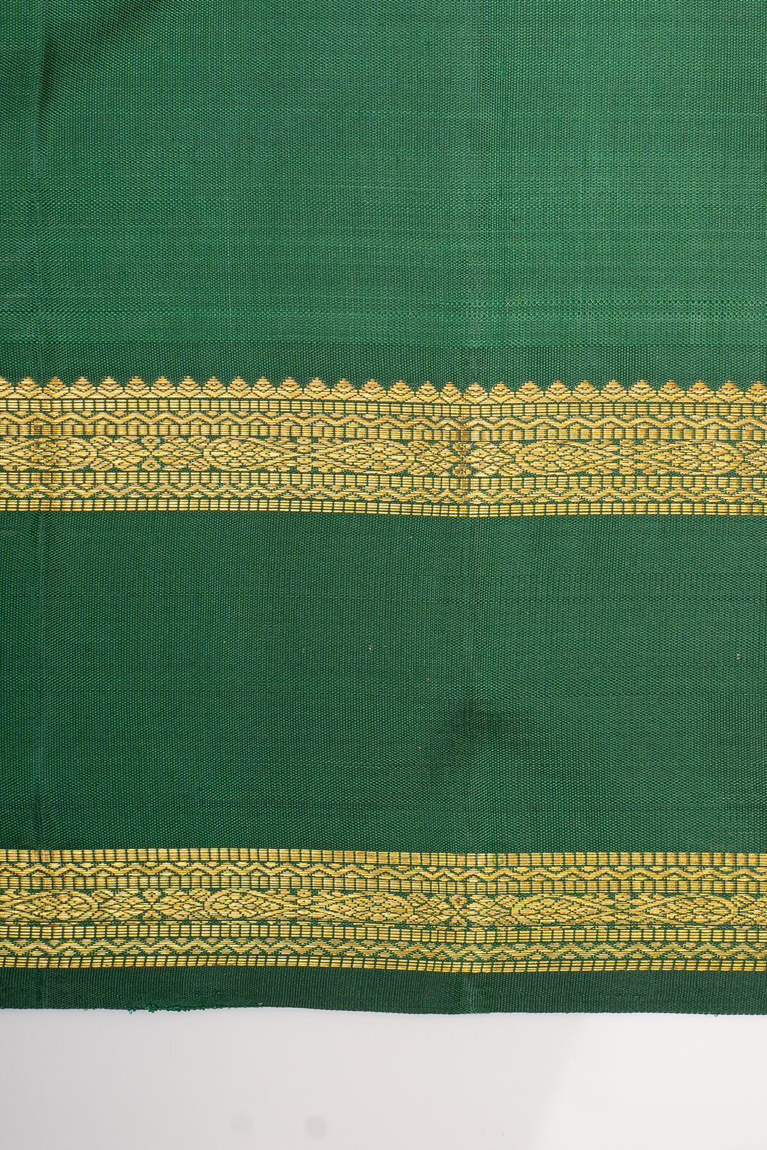 Pink and green rettai pettu pure kanchipuram silk saree