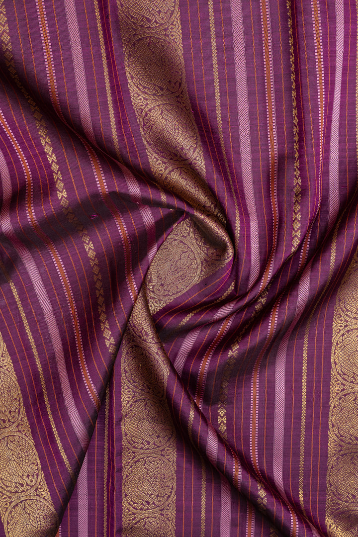 Jamun purple borderless traditional pure kanchipuram silk saree