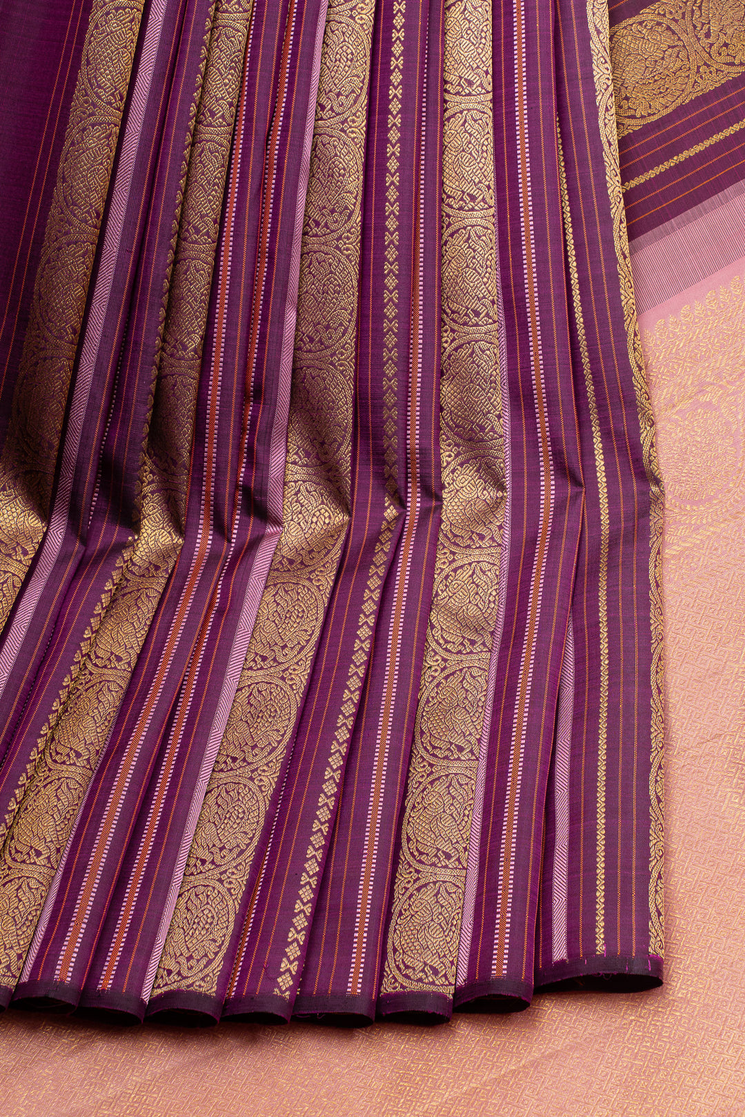Jamun purple borderless traditional pure kanchipuram silk saree