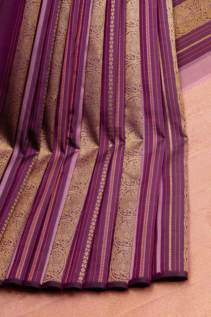 Jamun purple borderless traditional pure kanchipuram silk saree