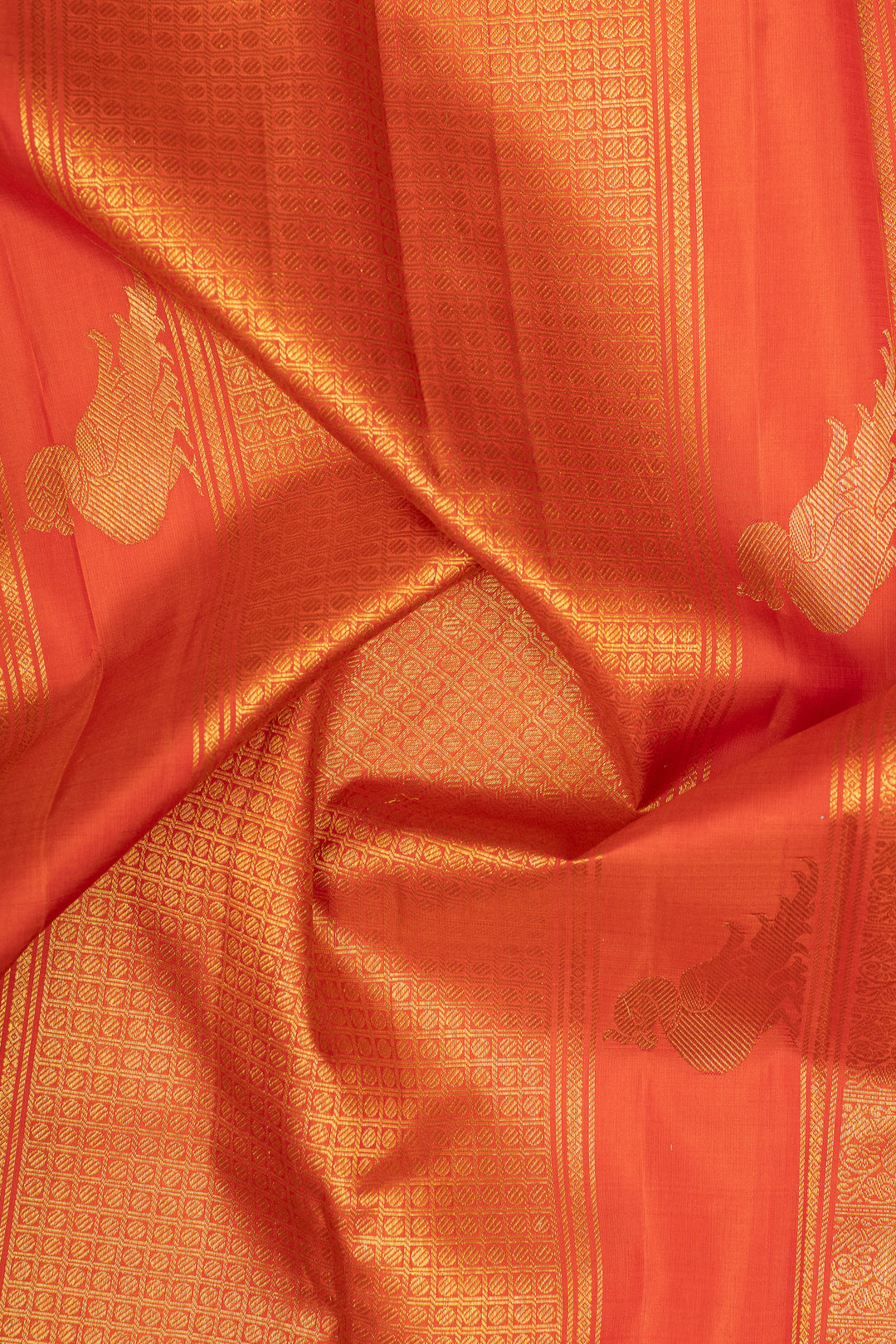 Peach traditional pure kanchipuram silk saree