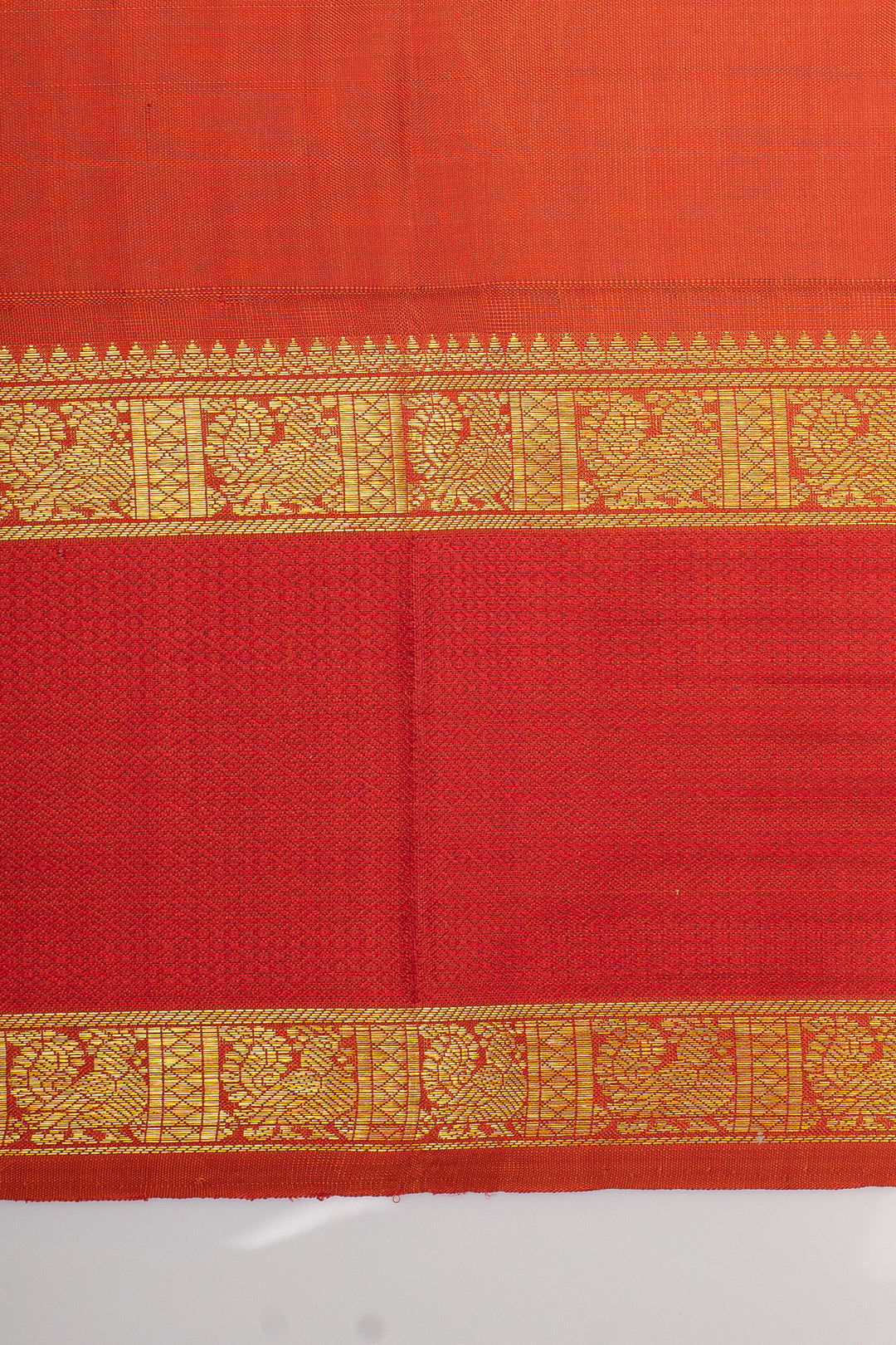 Peach traditional pure kanchipuram silk saree