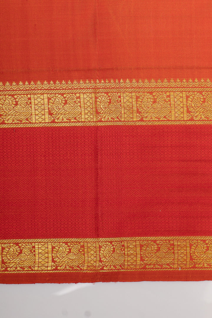 Peach traditional pure kanchipuram silk saree