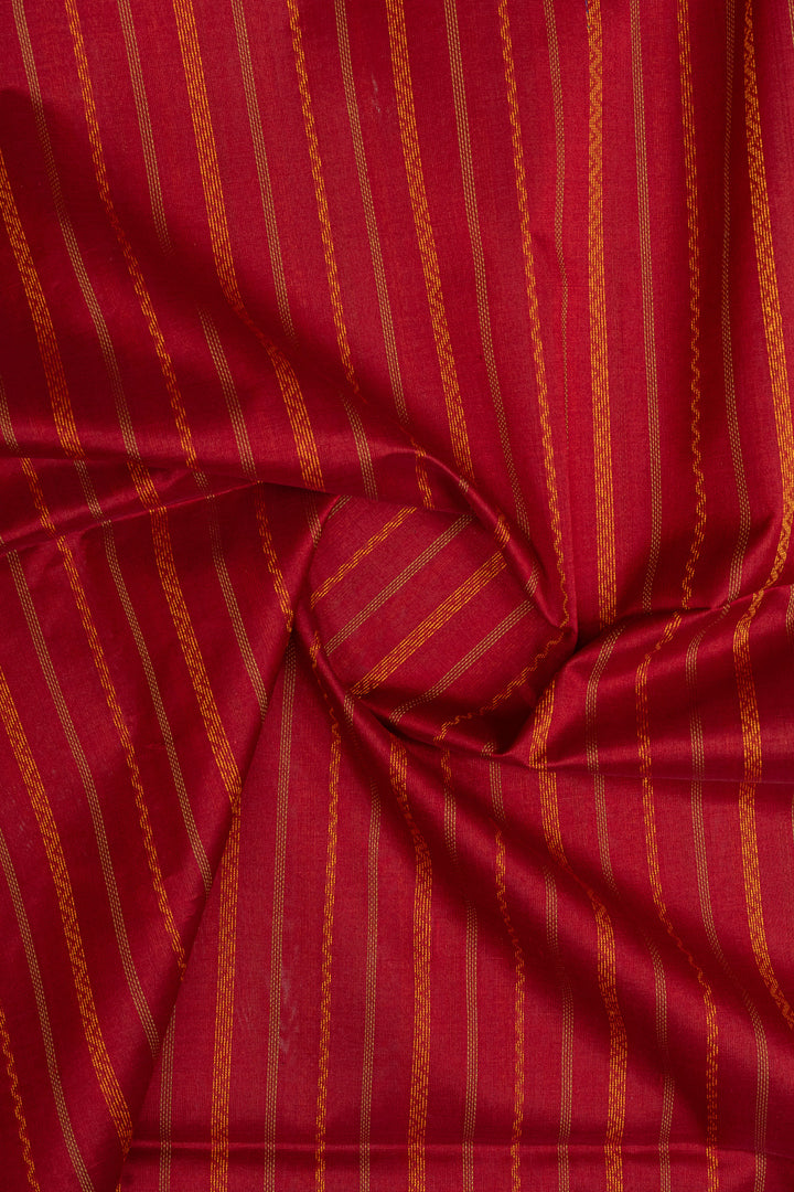 Red neli stripes rettai pettu pure silk cotton saree
