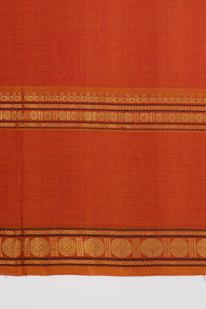 Red neli stripes rettai pettu pure silk cotton saree
