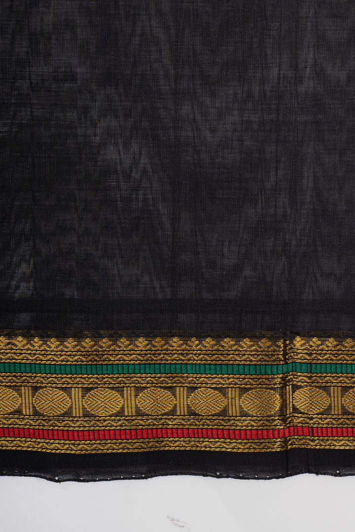 Off white thread checks  pure silk cotton saree