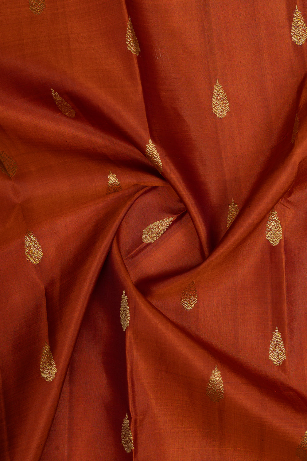 Rust orange traditional pure kanchipuram silk saree