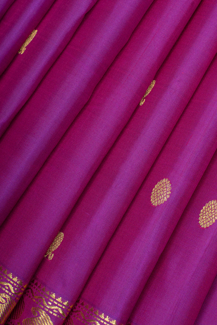 Purple traditional pure kanchipuram silk saree