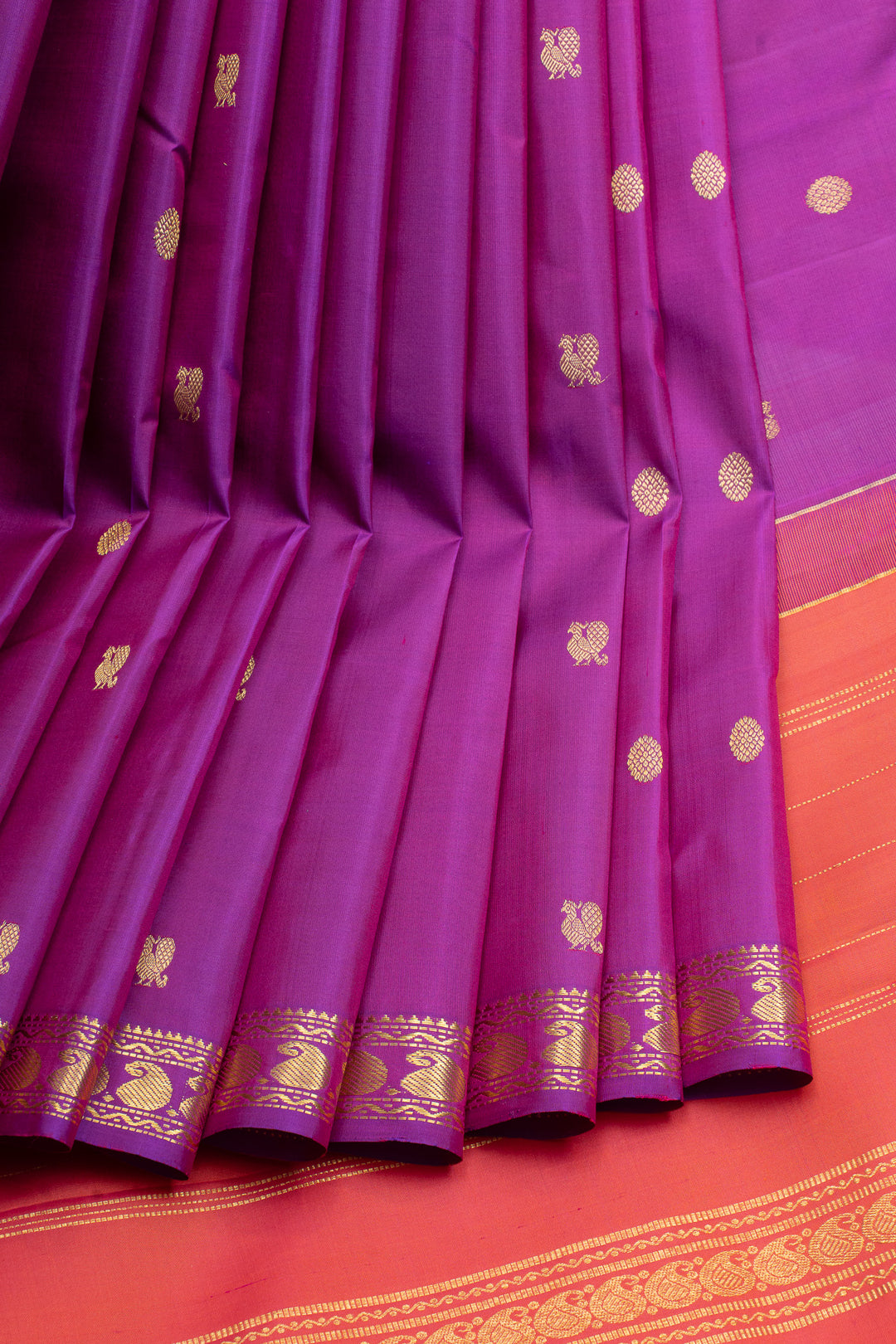 Purple traditional pure kanchipuram silk saree