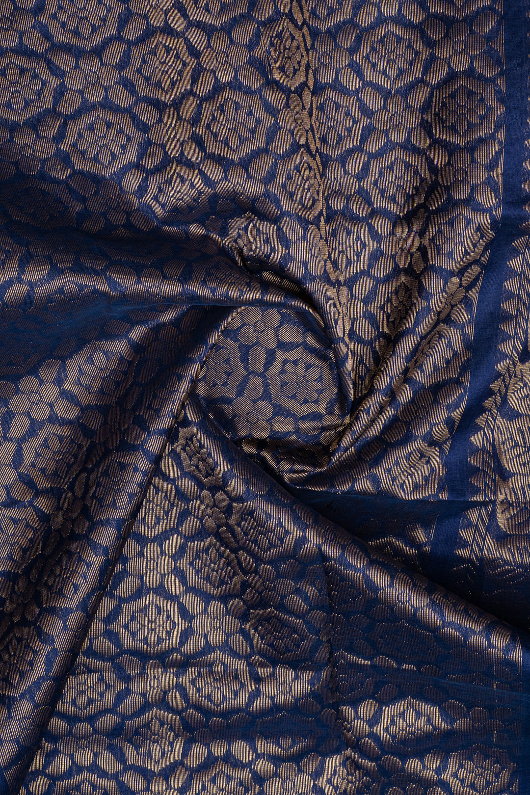 Greyish blue checks pure silk cotton saree