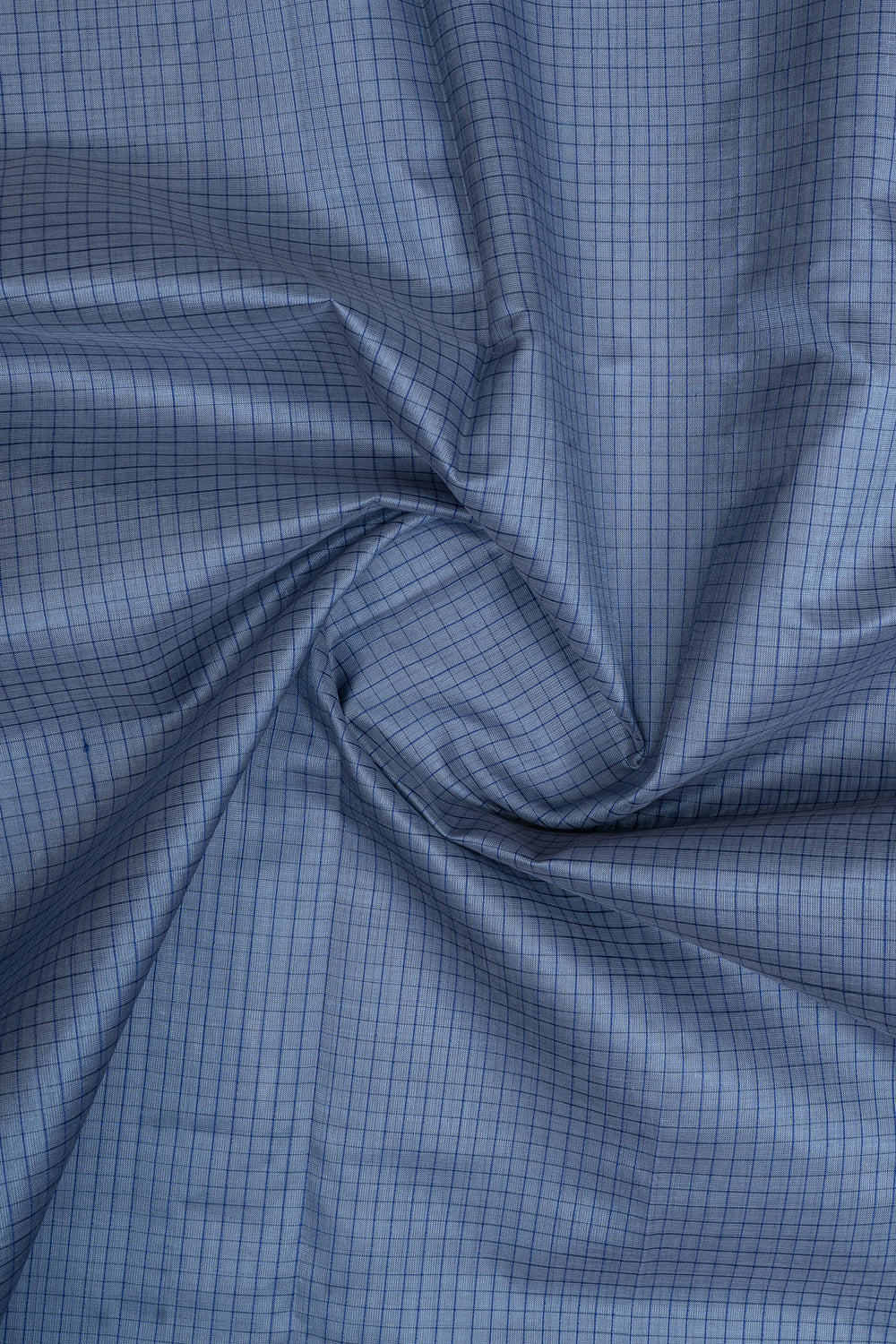 Greyish blue checks pure silk cotton saree