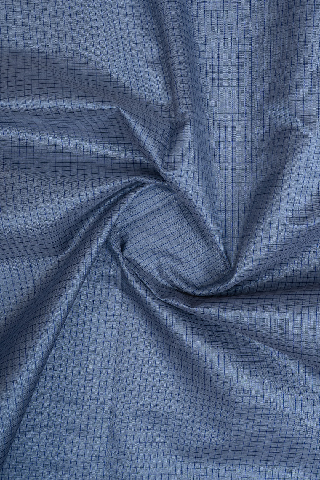 Greyish blue checks pure silk cotton saree