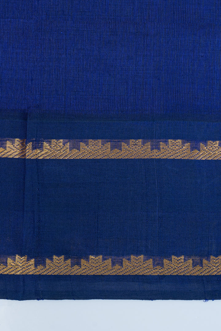 Greyish blue checks pure silk cotton saree