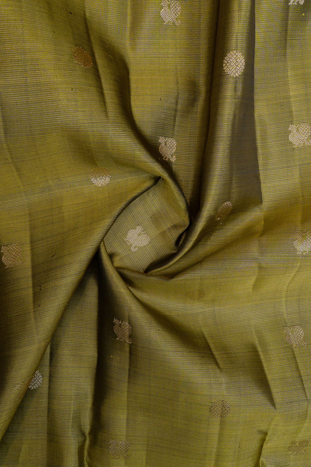 Sage green stripes pure kanchipuram silk saree