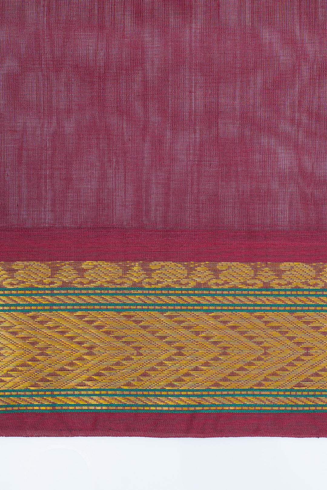 Off white and red checks pure silk cotton saree