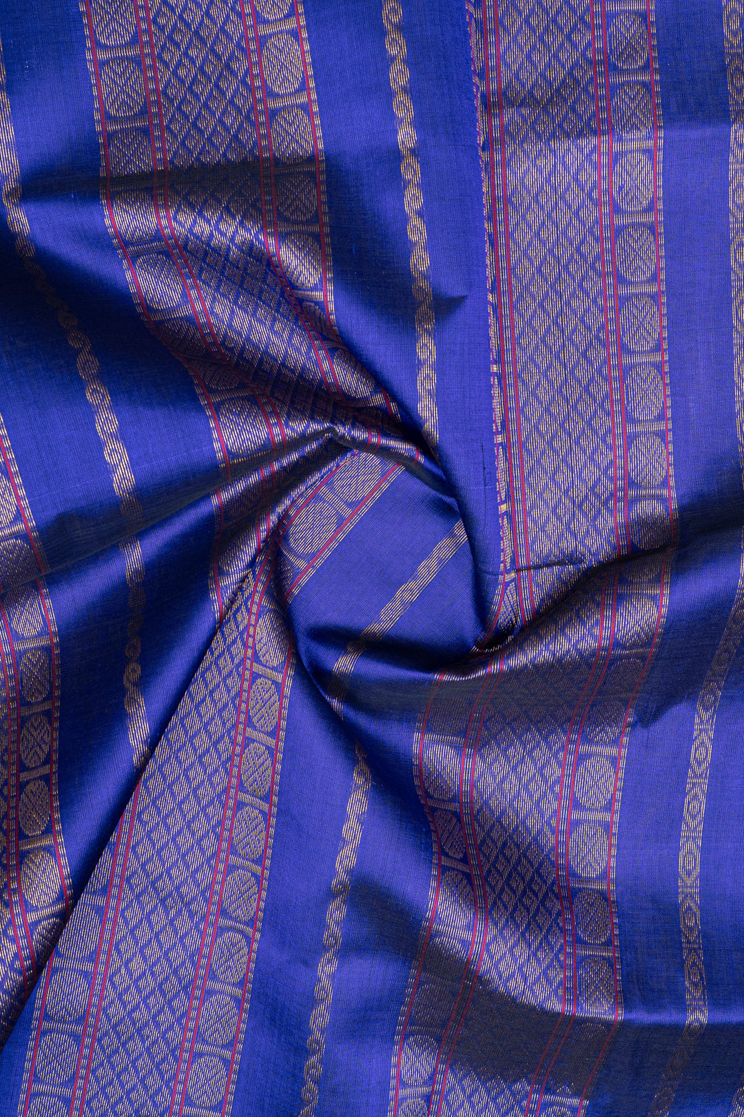 Mehandi green and blue checks pure silk cotton saree