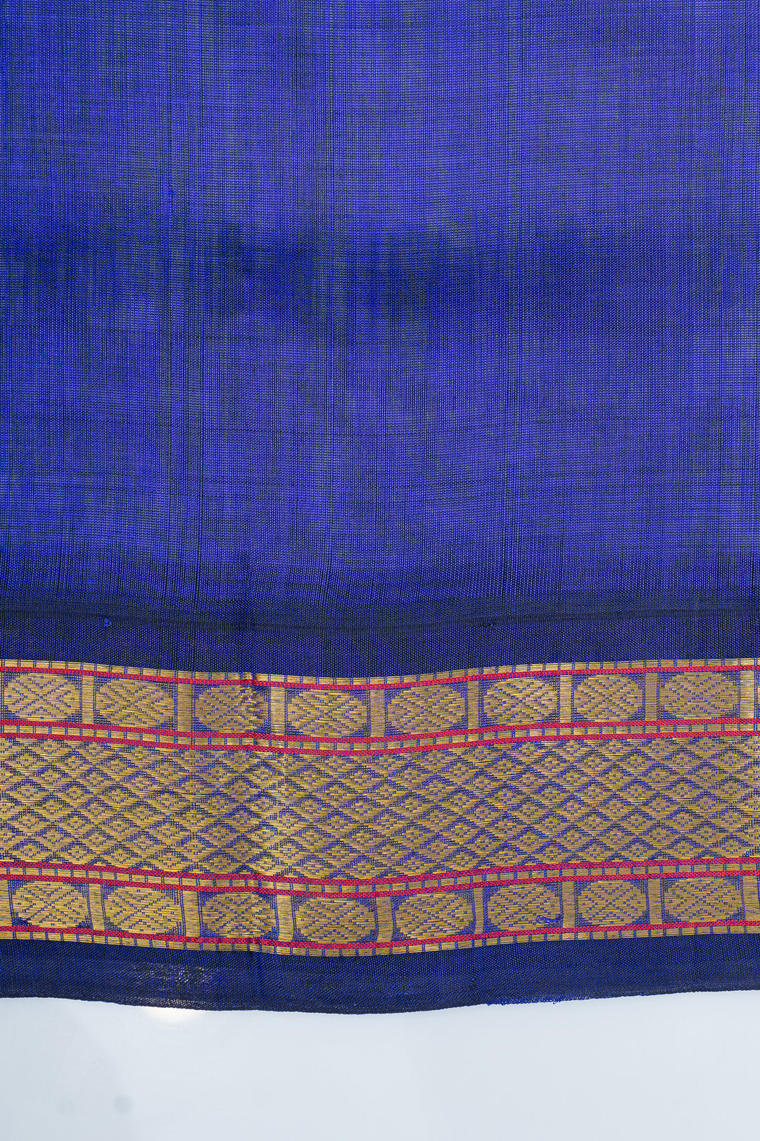 Mehandi green and blue checks pure silk cotton saree