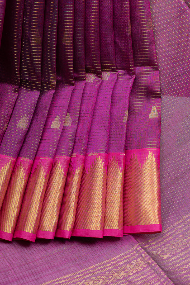 Purple vairaoosi pure silk cotton saree