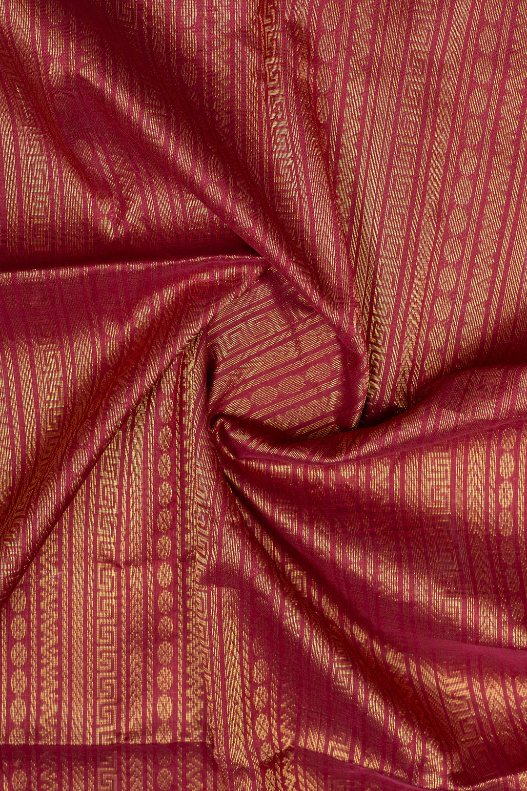 Rust orange checks pure silk cotton saree