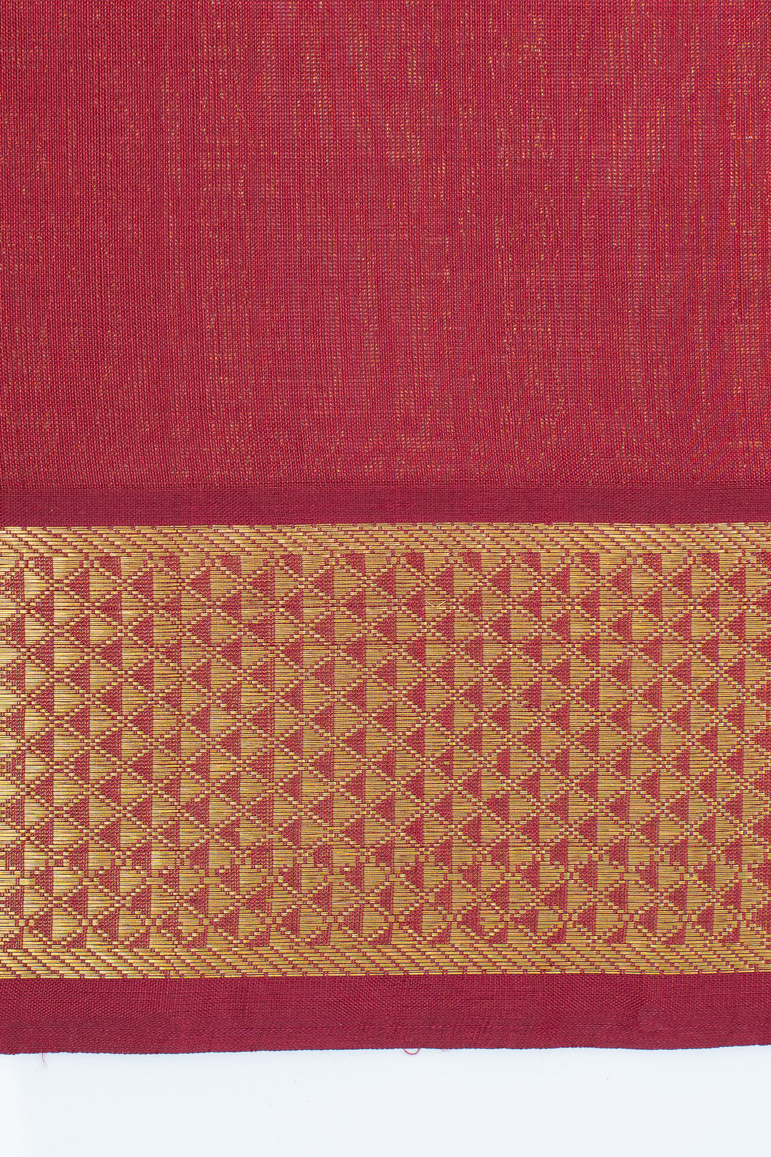 Rust orange checks pure silk cotton saree