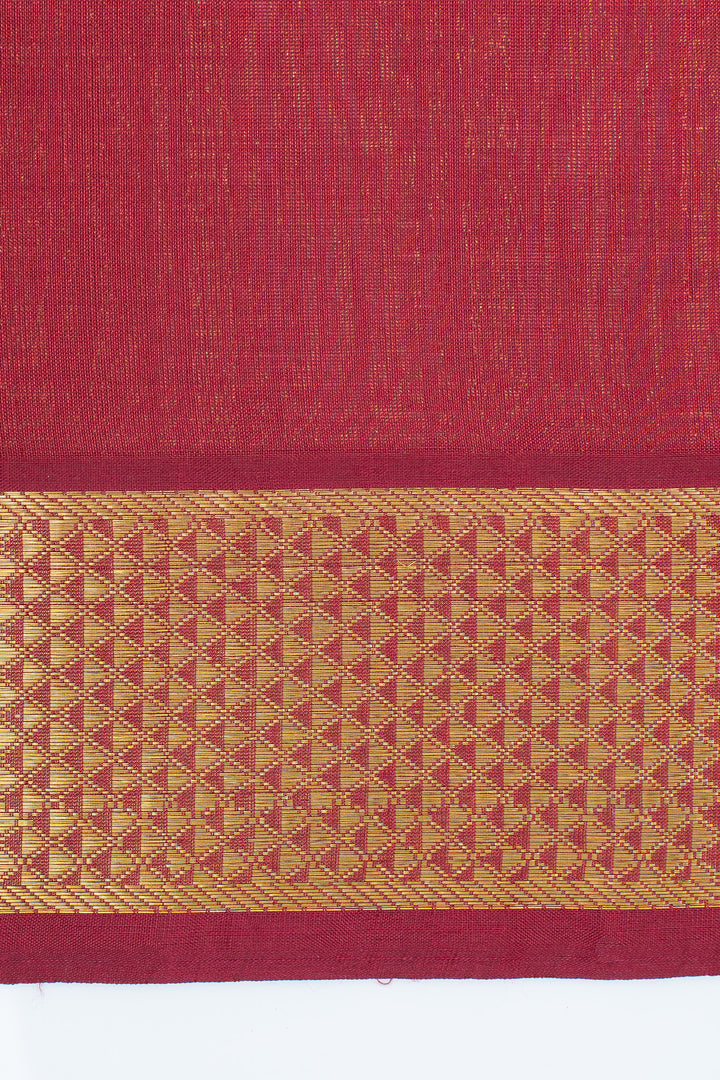 Rust orange checks pure silk cotton saree