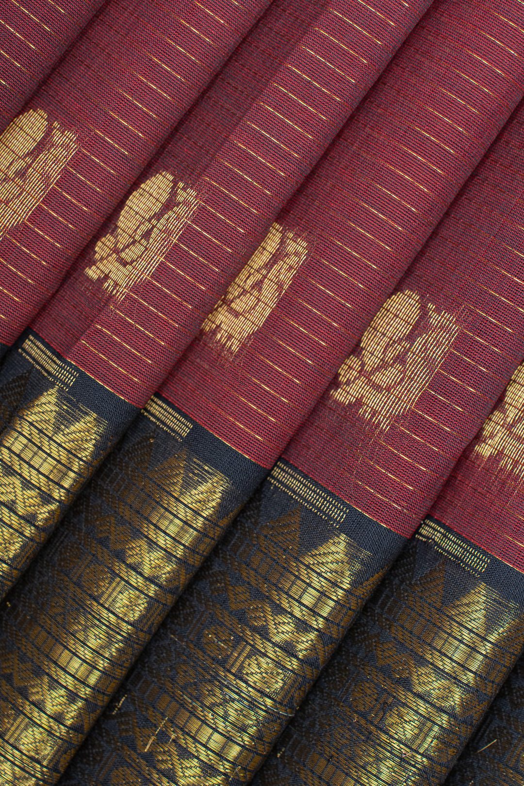 Maroon Vairaoosi  pure silk cotton saree