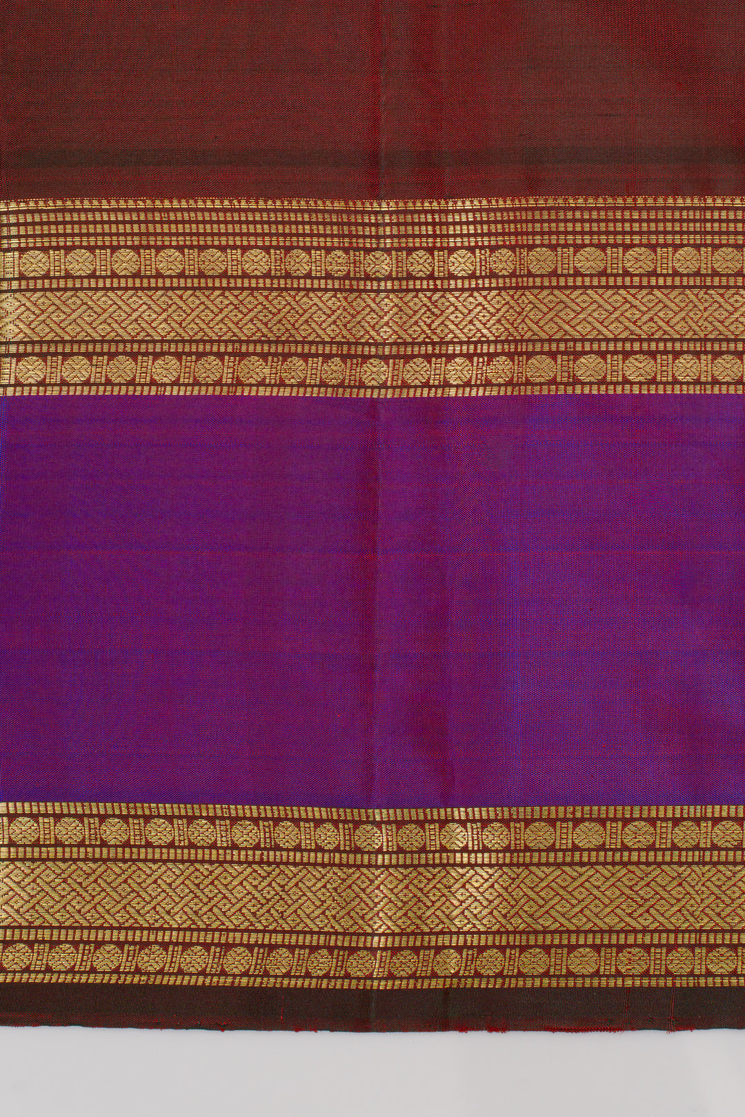 Pink and purple rettai pettu pure kanchipuram silk saree
