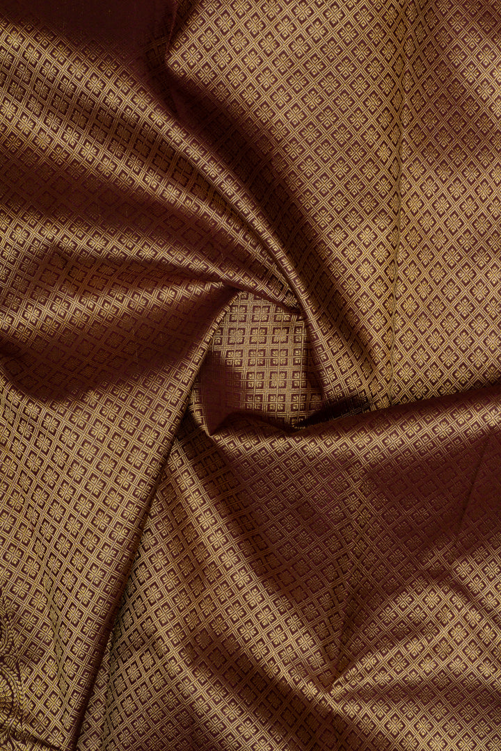 Lilac and maroon and traditional pure kanchipuram silk saree