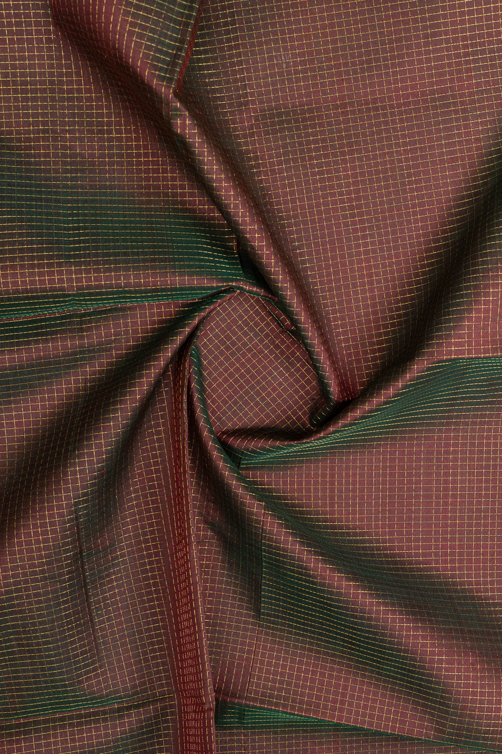 Maroon zari checks pure silk cotton saree