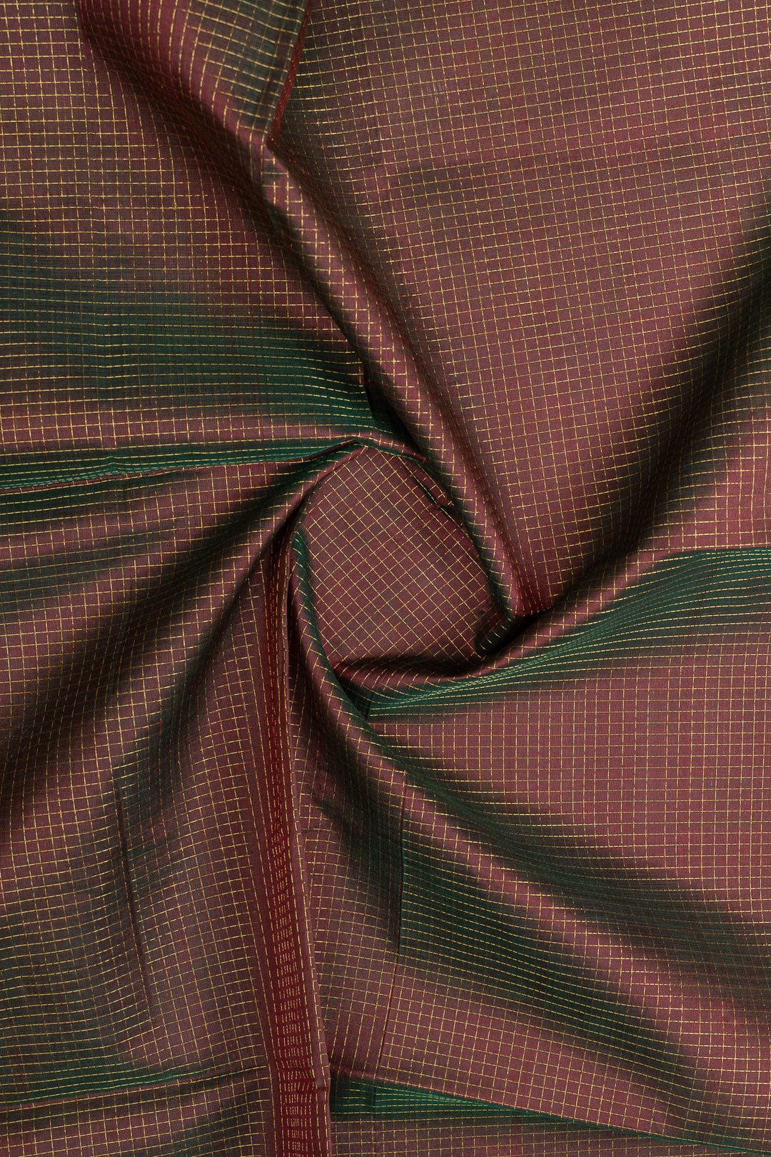 Maroon zari checks pure silk cotton saree