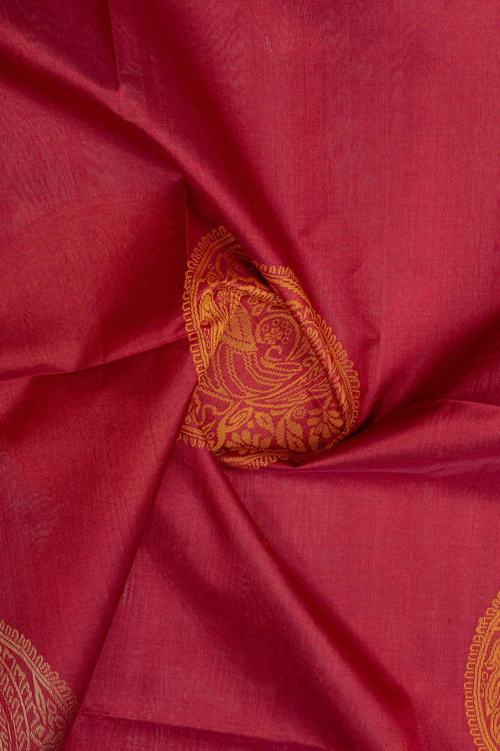 Red traditional pure silk cotton saree