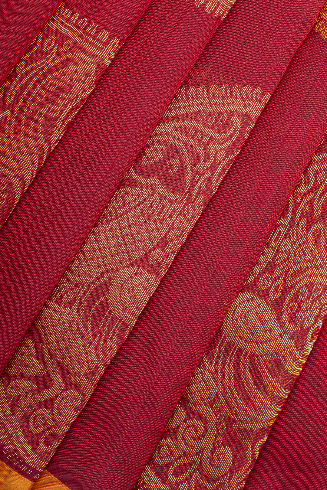 Red traditional pure silk cotton saree