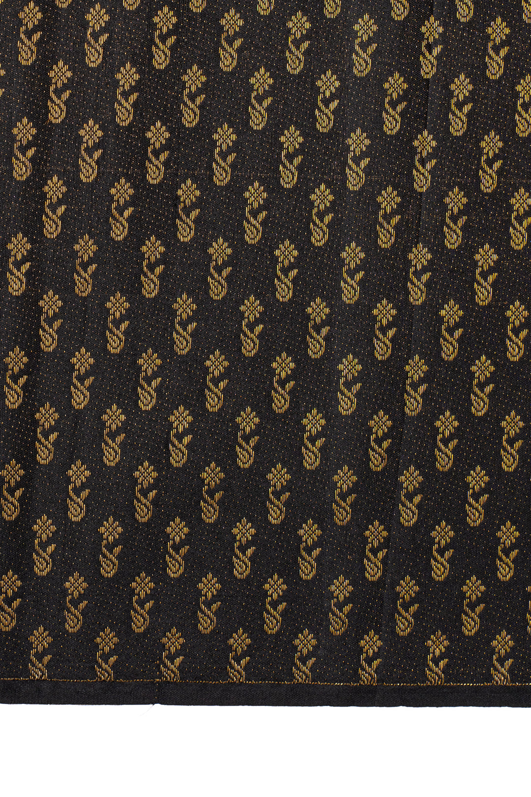 Black floral brocade pure designer kanchipuram silk saree