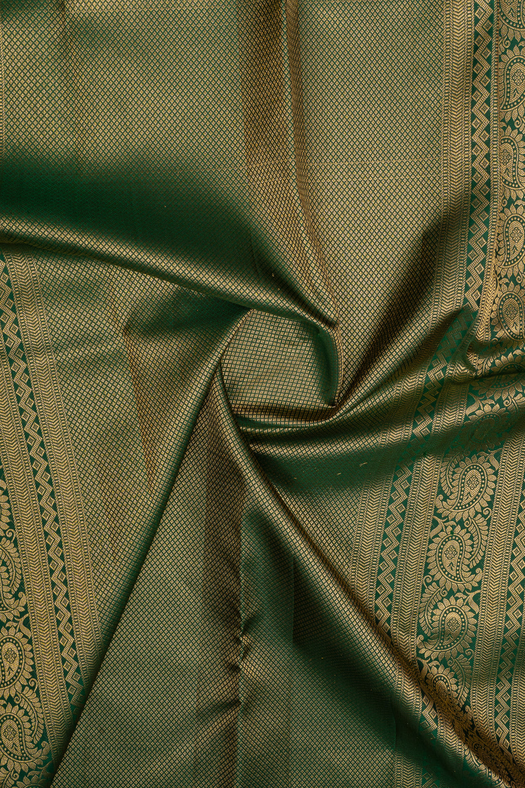 Emerald green brocade pure kanchipuram silk saree