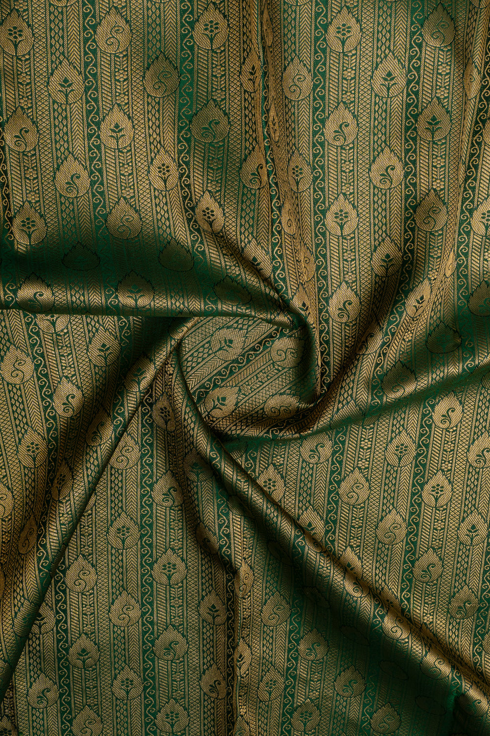Emerald green brocade pure kanchipuram silk saree