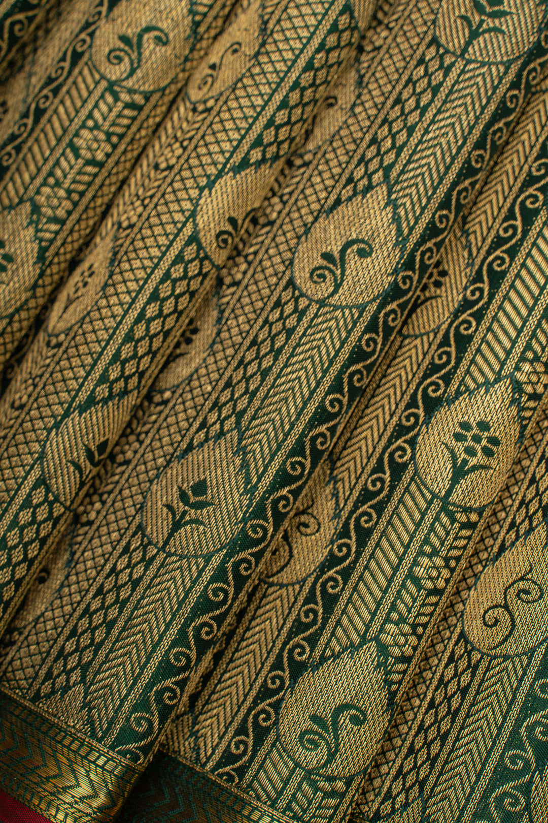Emerald green brocade pure kanchipuram silk saree