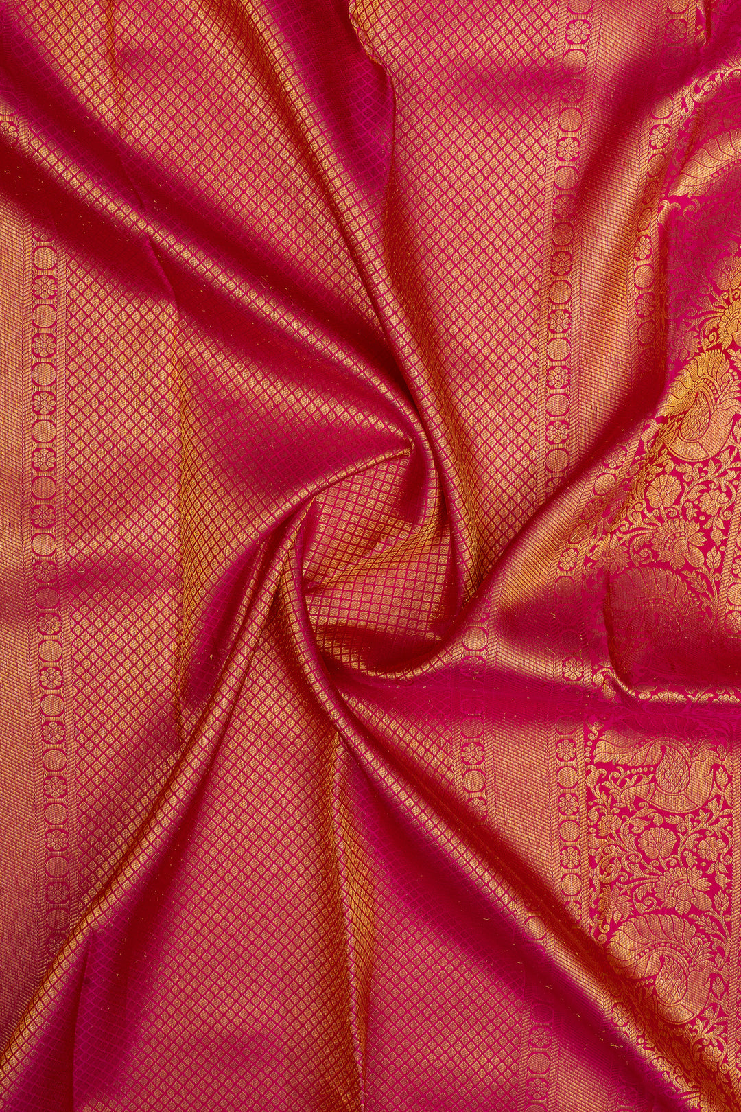 Rani pink brocade pure kanchipuram silk saree