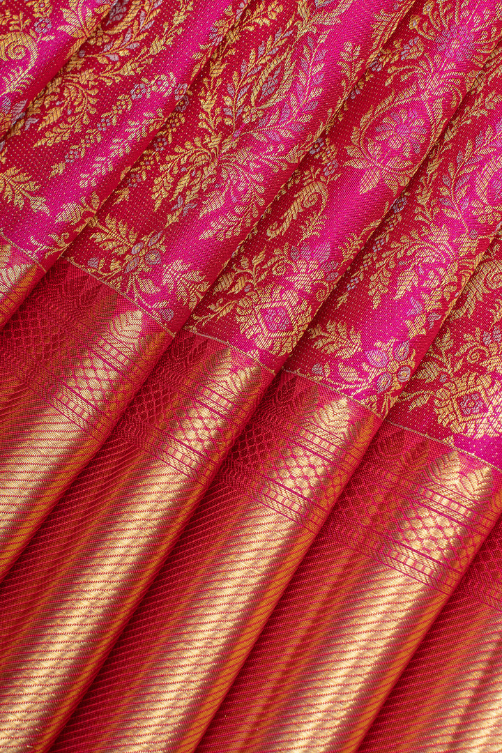 Rani pink brocade pure kanchipuram silk saree