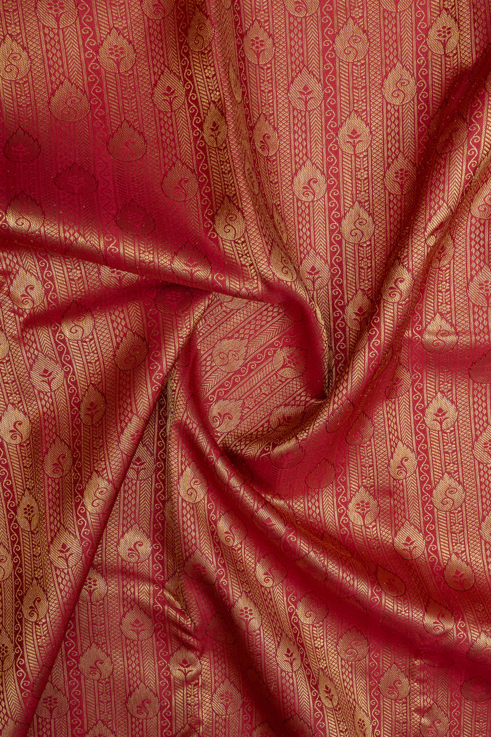 Maroon brocade small border pure kanchipuram silk saree