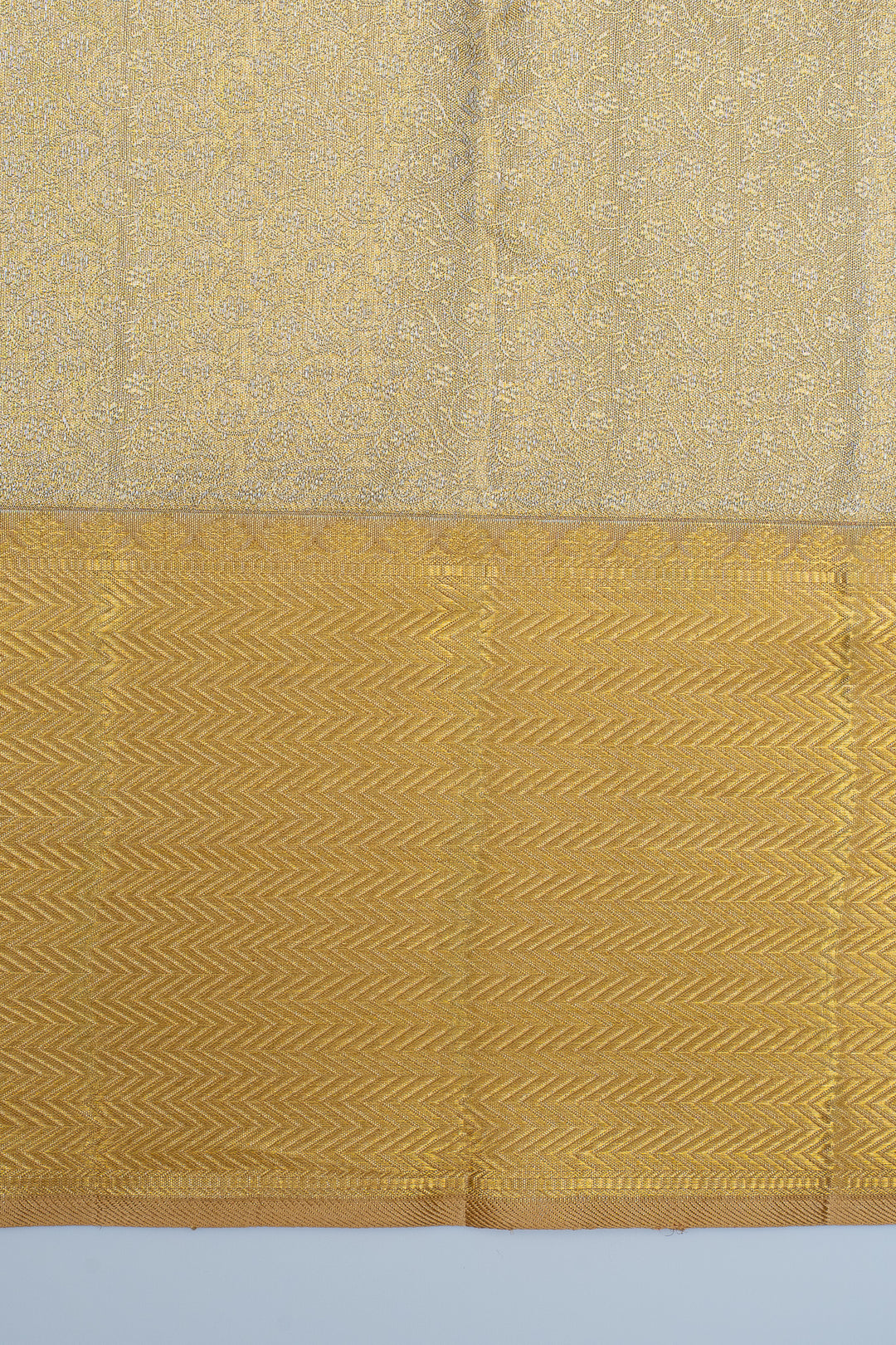Gold floral brocade  pure kanchipuram silk saree