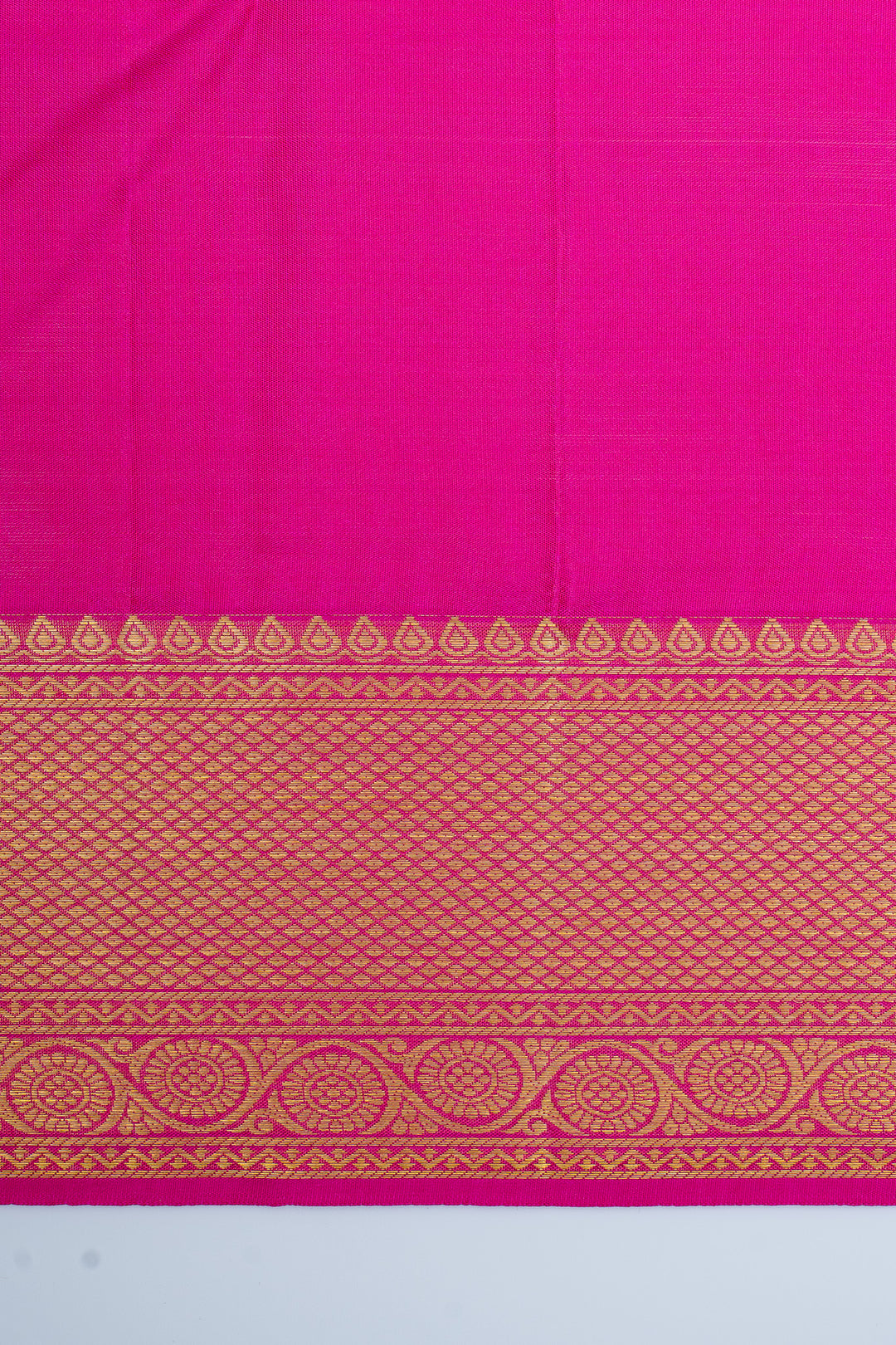Red and pink brocade pure kanchipuram silk saree