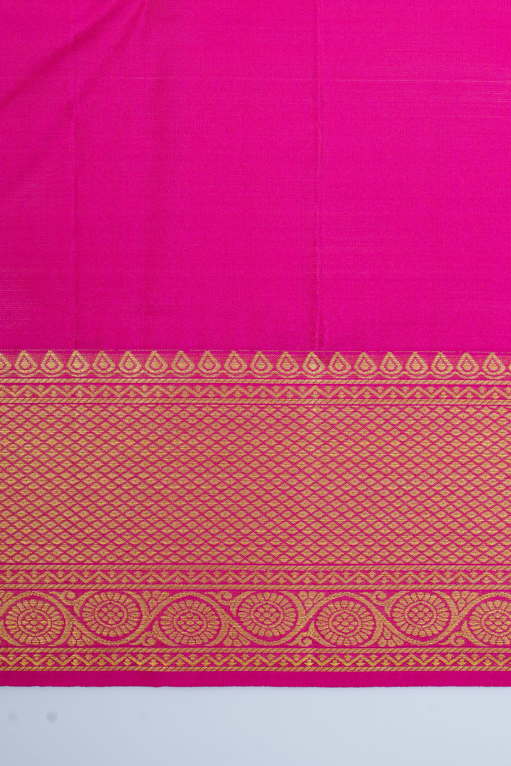 Red and pink brocade pure kanchipuram silk saree