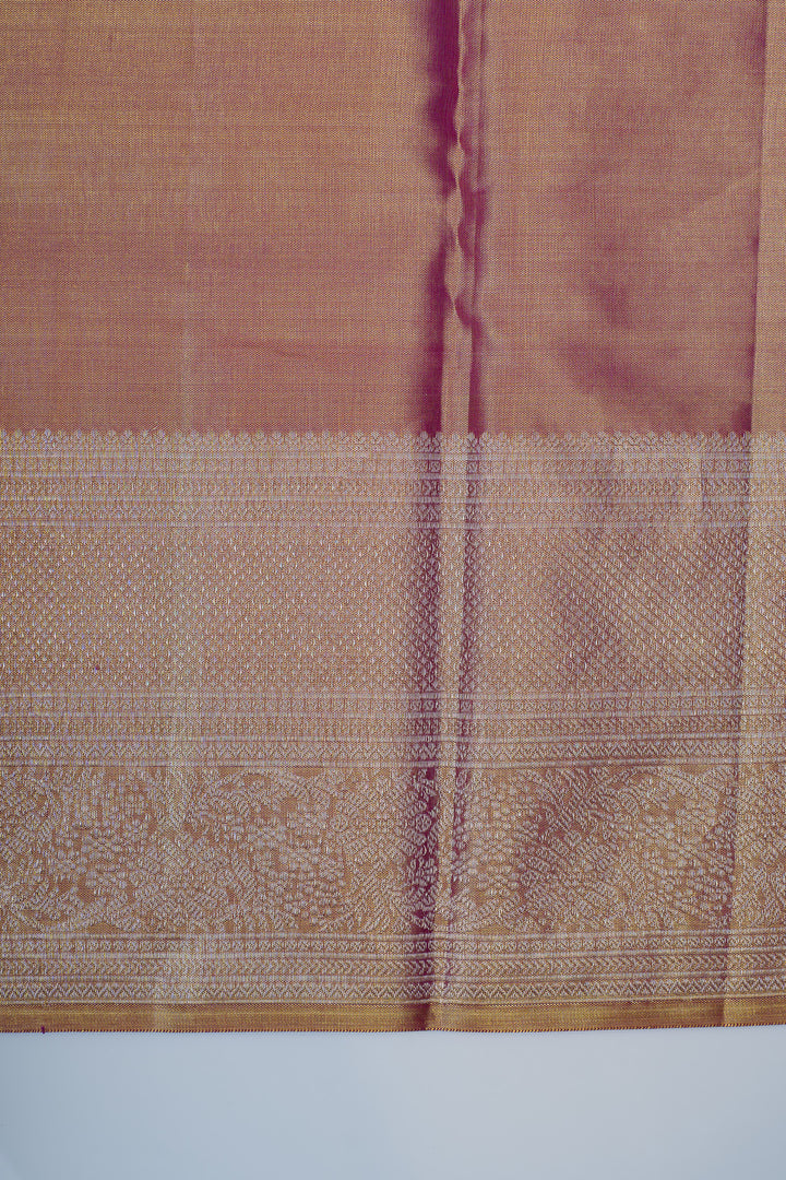 Pink and gold tissue  pure Kanchipuram  silk saree