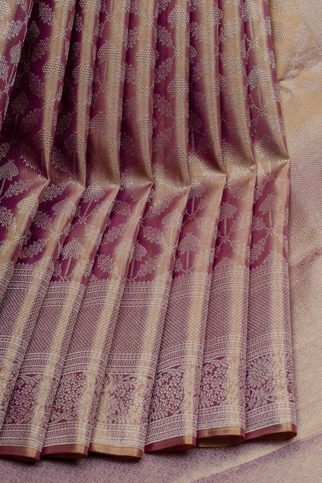 Pink and gold tissue  pure Kanchipuram  silk saree