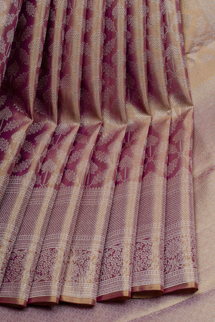 Pink and gold tissue  pure Kanchipuram  silk saree
