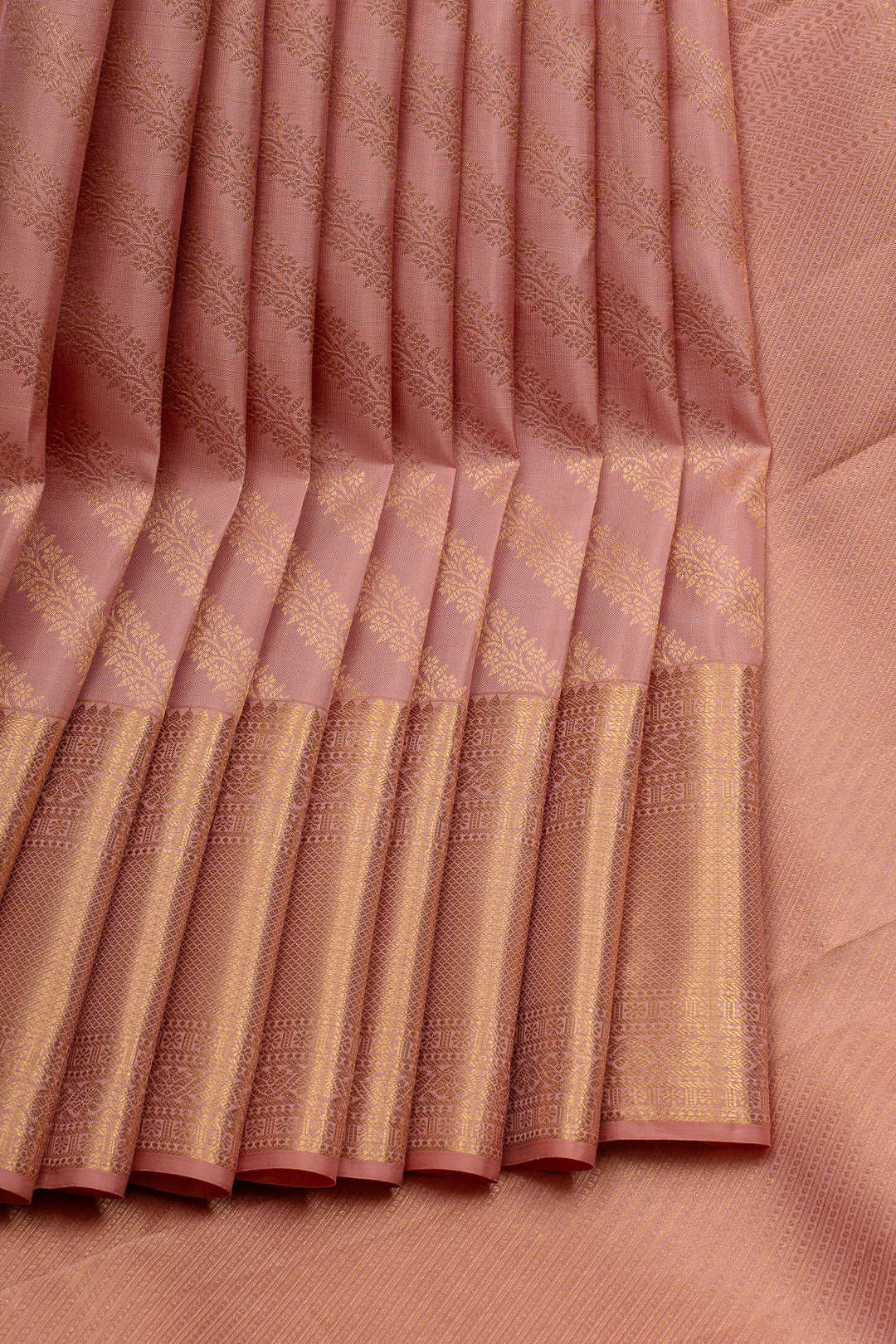 Mauve leheriya brocade pure kanchipuram silk saree