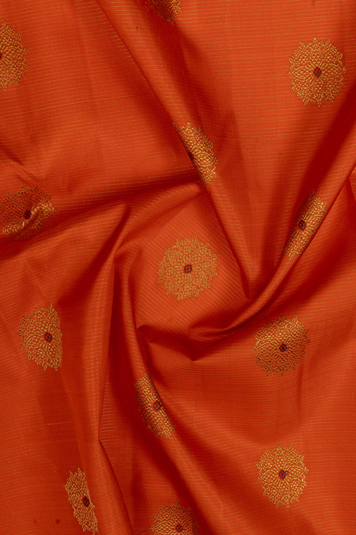Orange and brown Vairaoosi  pure kanchipuram silk saree