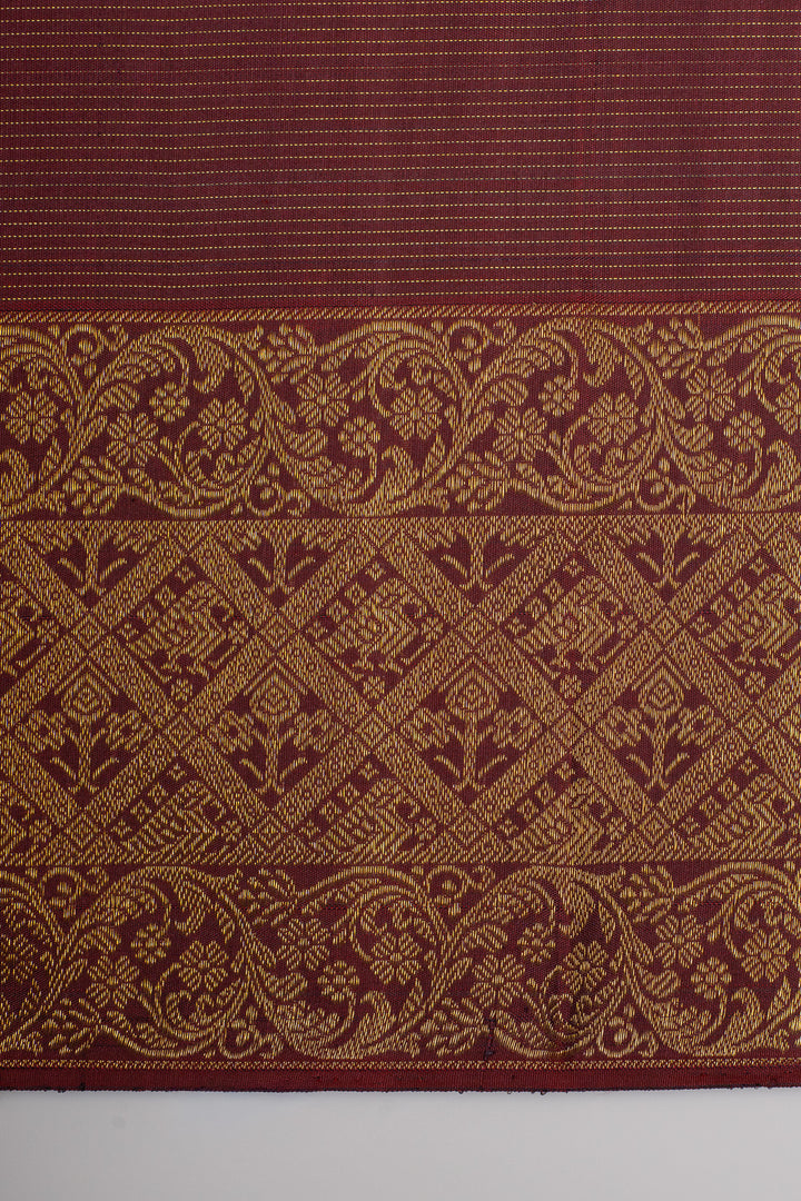 Orange and brown Vairaoosi  pure kanchipuram silk saree